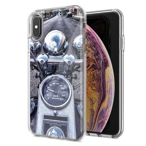 MUNDAZE For Apple Iphone X Xs Motorcycle Chopper Design Double Layer Phone Case Cover