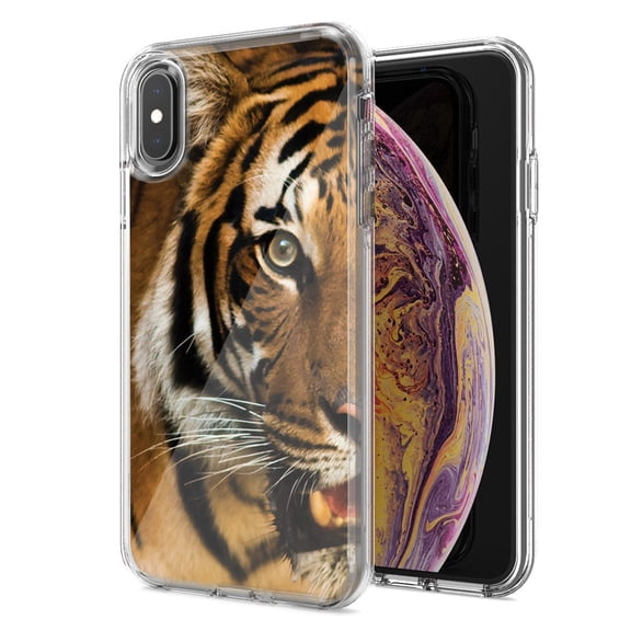 MUNDAZE For Apple Iphone X Xs Tiger Face Design Double Layer Phone Case Cover