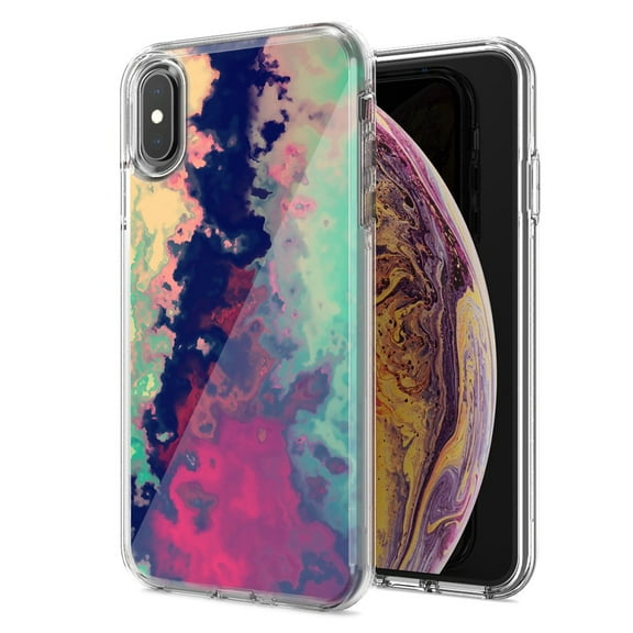 MUNDAZE For Apple Iphone Xr Watercolor Paint Design Double Layer Phone Case Cover