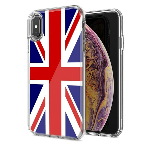 MUNDAZE For Apple Iphone Xs Max Uk England British Flag Design Double Layer Phone Case Cover