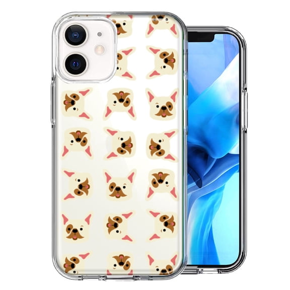 MUNDAZE For Apple iPhone 11 Frenchie Bulldog Polkadots Design Double Layer Phone Case Cover