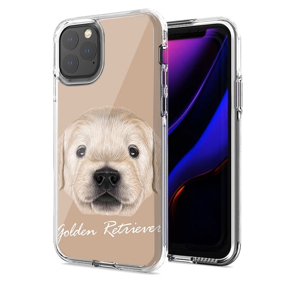 MUNDAZE For Apple iPhone 11 Golden Retriever Design Double Layer Phone Case Cover