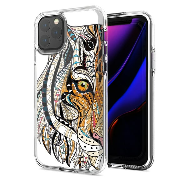 MUNDAZE For Apple iPhone 11 Mosaic Tiger Face Design Double Layer Phone Case Cover