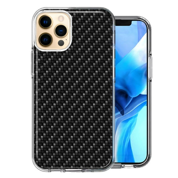 MUNDAZE For Apple iPhone 11 Pro Carbon Fiber Look Double Layer Phone Case Cover