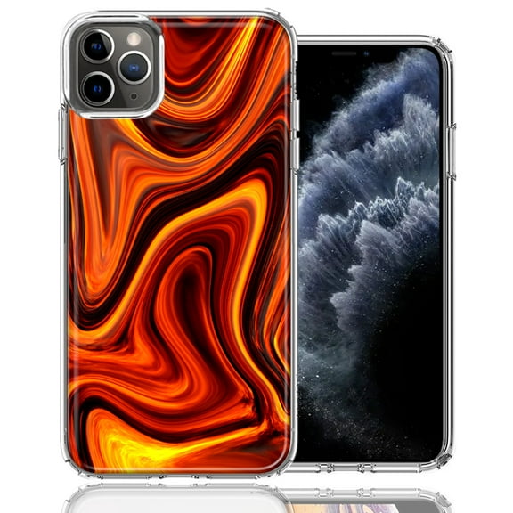 MUNDAZE For Apple iPhone 11 Pro Fire Abstract Design Double Layer Phone Case Cover