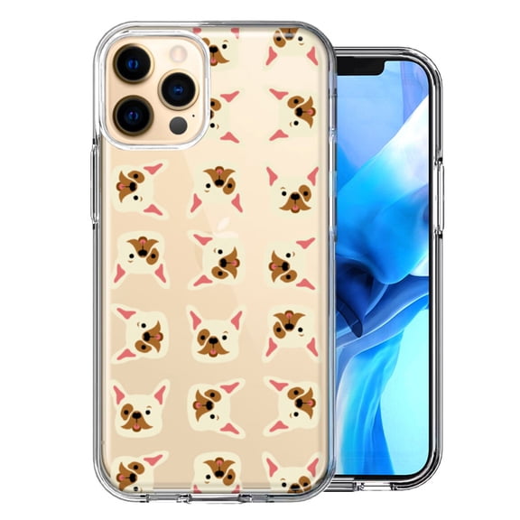 MUNDAZE For Apple iPhone 11 Pro Frenchie Bulldog Polkadots Design Double Layer Phone Case Cover