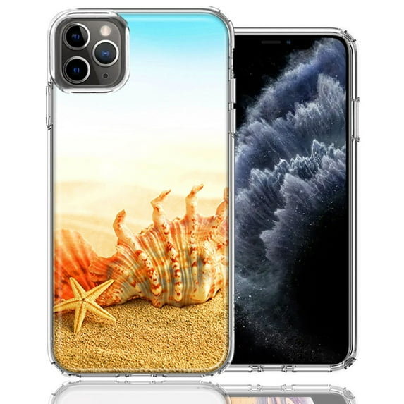 MUNDAZE For Apple iPhone 11 Pro Max Beach Shell Design Double Layer Phone Case Cover