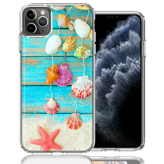 MUNDAZE For Apple iPhone 11 Pro Max Seashell Wind chimes Design Double Layer Phone Case Cover