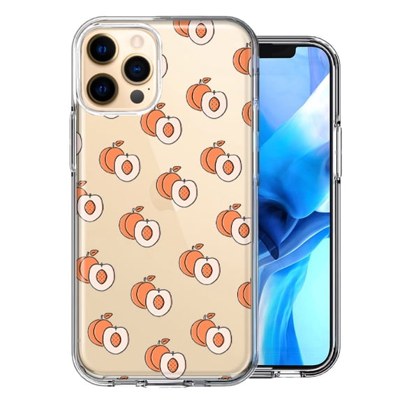 MUNDAZE For Apple iPhone 11 Pro Polka Dot Peaches Design Double Layer Phone Case Cover
