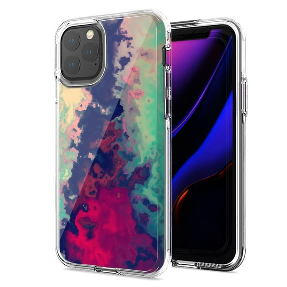 MUNDAZE For Apple iPhone 11 Pro Watercolor Paint Design Double Layer Phone Case Cover