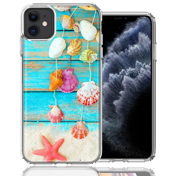 MUNDAZE For Apple iPhone 11 Seashell Wind chimes Design Double Layer Phone Case Cover