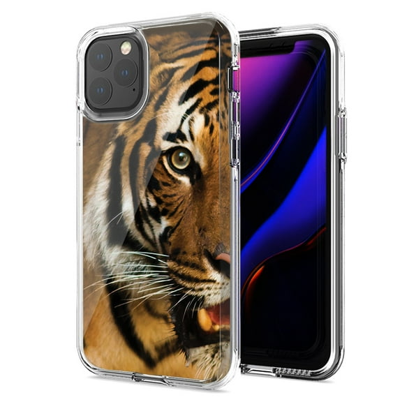 MUNDAZE For Apple iPhone 11 Tiger Face Design Double Layer Phone Case Cover