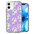 thumbnail image 1 of MUNDAZE For Apple iPhone 12 Cute Unicorns Purple Design Double Layer Phone Case Cover, 1 of 2