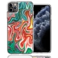 thumbnail image 1 of MUNDAZE For Apple iPhone 12 Pro Max Green Pink Abstract Design Double Layer Phone Case Cover, 1 of 2