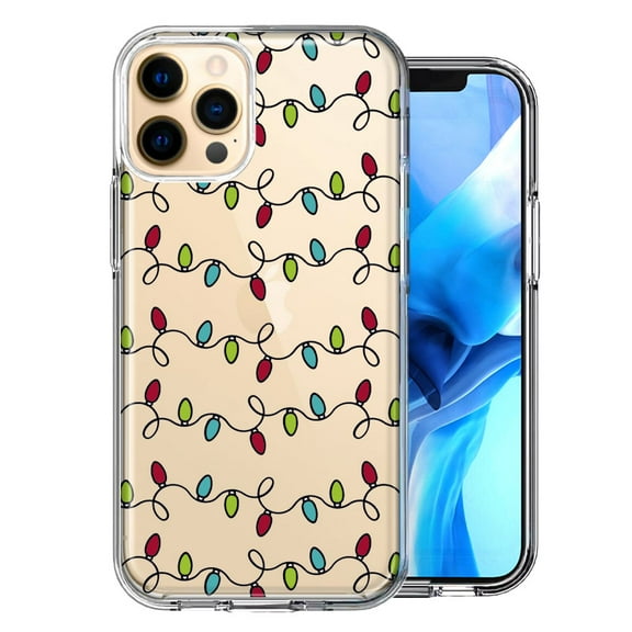 MUNDAZE For Apple iPhone 12 Pro Max Vintage Christmas Lights Design Double Layer Phone Case Cover