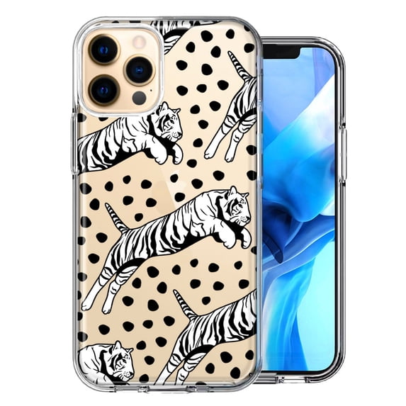 MUNDAZE For Apple iPhone 12 Pro Tiger Polkadots Design Double Layer Phone Case Cover