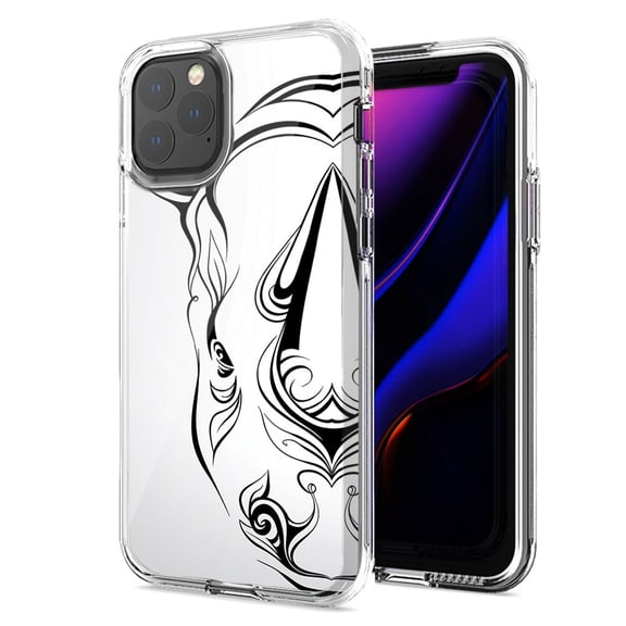MUNDAZE For Apple iPhone 12/iPhone 12 Pro Abstract Rhino Design Double Layer Phone Case Cover