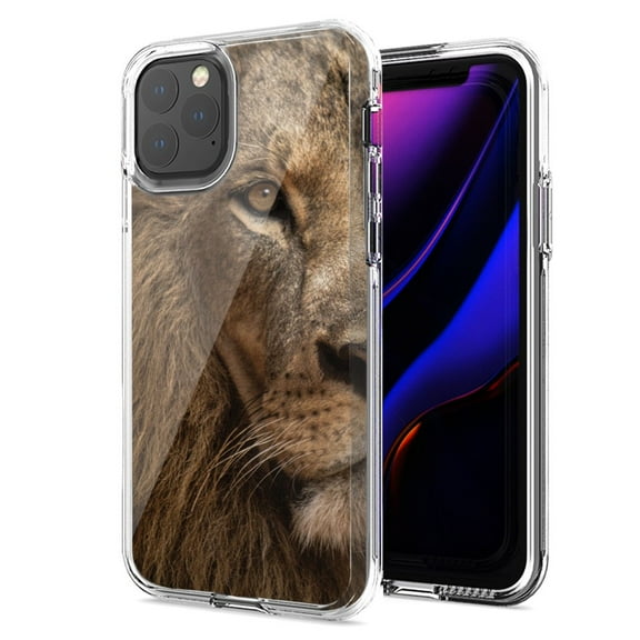 MUNDAZE For Apple iPhone 12/iPhone 12 Pro Lion Face Nosed Design Double Layer Phone Case Cover