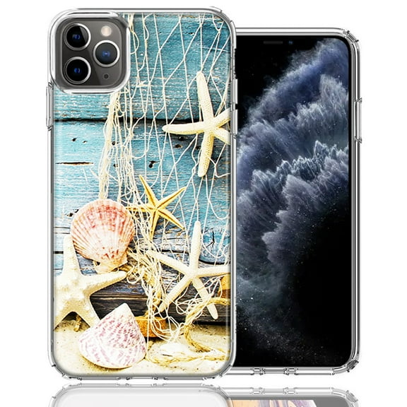 MUNDAZE For Apple iPhone 12/iPhone 12 Pro Starfish Net Design Double Layer Phone Case Cover
