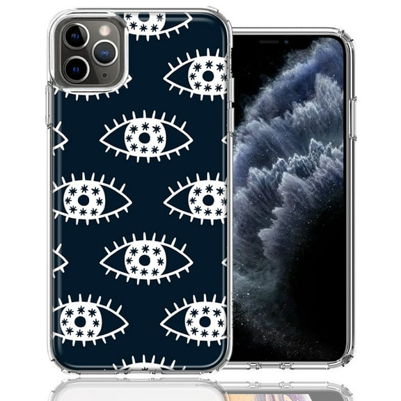 MUNDAZE For Apple iPhone 12/iPhone 12 Pro Starry Evil Eyes Design Double Layer Phone Case Cover