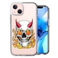 thumbnail image 1 of MUNDAZE For Apple iPhone 13 Mini Flaming Devil Skull Design Double Layer Phone Case Cover, 1 of 3
