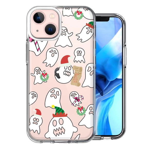 MUNDAZE For Apple iPhone 13 Mini Halloween Christmas Ghost Design Double Layer Phone Case Cover