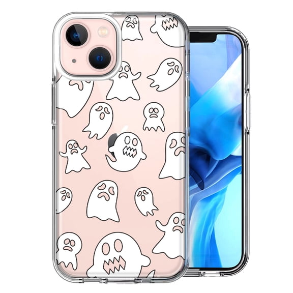 MUNDAZE For Apple iPhone 13 Mini Halloween Spooky Ghost Design Double Layer Phone Case Cover