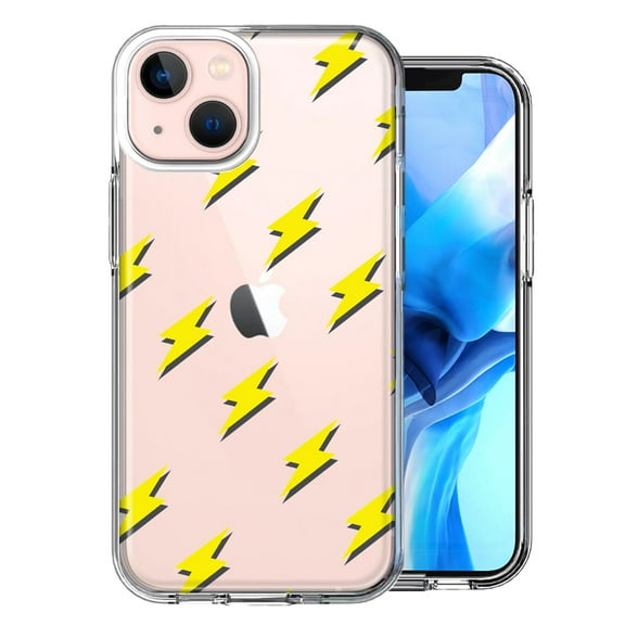 MUNDAZE For Apple iPhone 13 Mini Lighting Bolts Design Double Layer Phone Case Cover