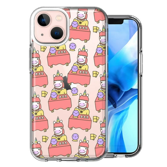 MUNDAZE For Apple iPhone 13 Mini Psychic Reading Unicorn Design Double Layer Phone Case Cover