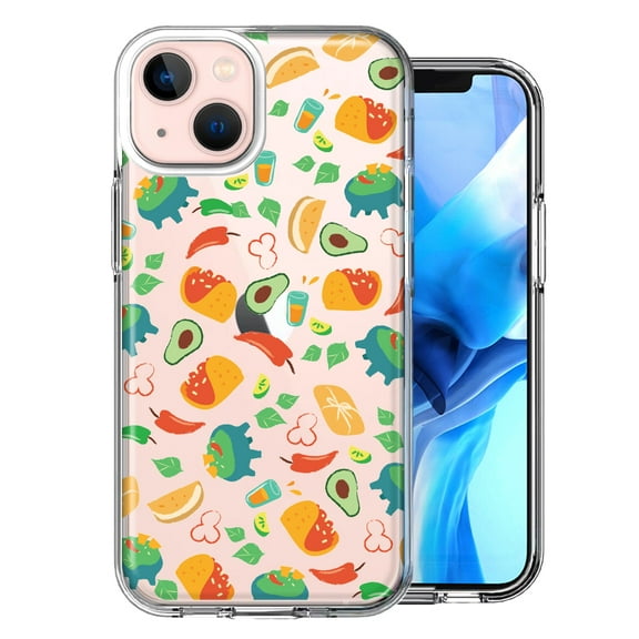 MUNDAZE For Apple iPhone 13 Mini Tacos and Guac Design Double Layer Phone Case Cover