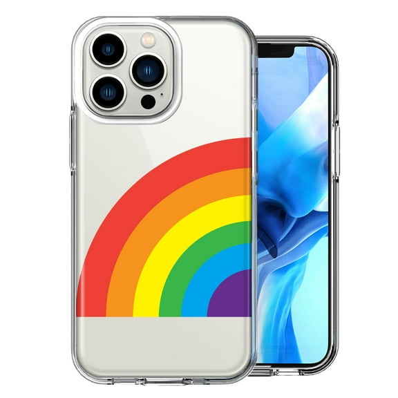 MUNDAZE For Apple iPhone 13 Pro Just Rainbow Design Double Layer Phone Case Cover