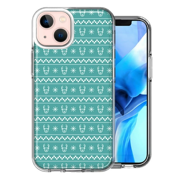 MUNDAZE For Apple iPhone 13 Reindeer Pattern Design Double Layer Phone Case Cover