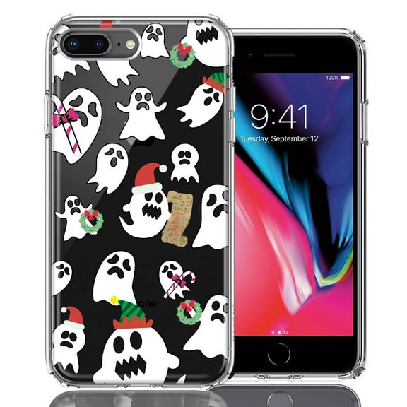 MUNDAZE For Apple iPhone 7/8 Plus Halloween Christmas Ghost Design Double Layer Phone Case Cover