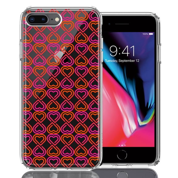 MUNDAZE For Apple iPhone 7/8 Plus Infinity Hearts Design Double Layer Phone Case Cover