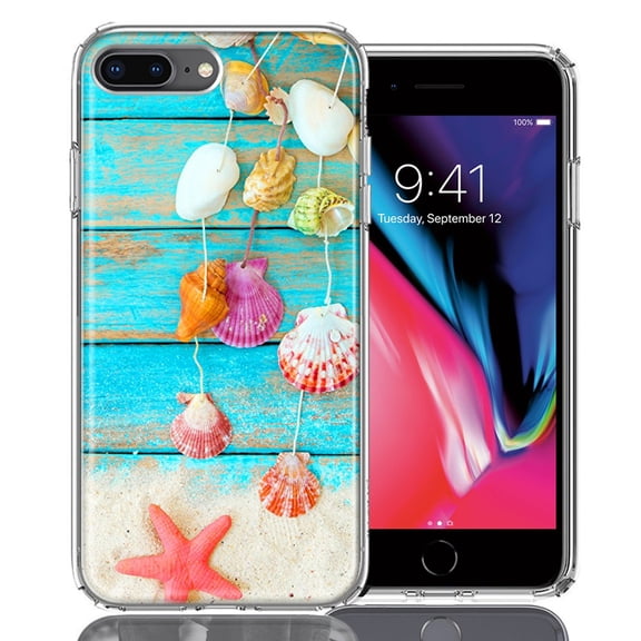 MUNDAZE For Apple iPhone 7/8 Plus Seashell Wind chimes Design Double Layer Phone Case Cover