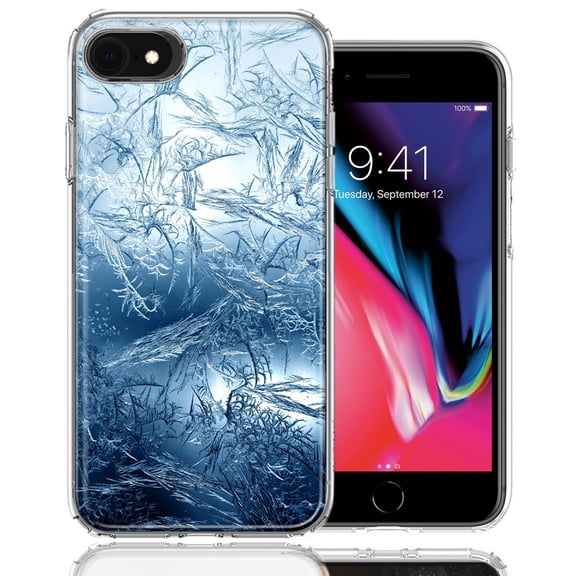MUNDAZE For Apple iPhone 7/8/SE Blue Ice Design Double Layer Phone Case Cover