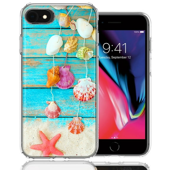 MUNDAZE For Apple iPhone 7/8/SE Seashell Wind chimes Design Double Layer Phone Case Cover