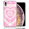 thumbnail image 1 of MUNDAZE For Apple iPhone XR Pink Gem Hearts Design Double Layer Phone Case Cover, 1 of 3