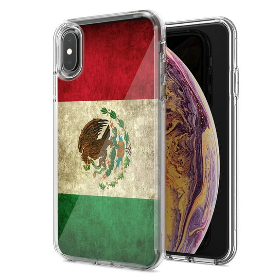 MUNDAZE For Apple iPhone XS Max Mexico Flag Design Double Layer Phone Case Cover