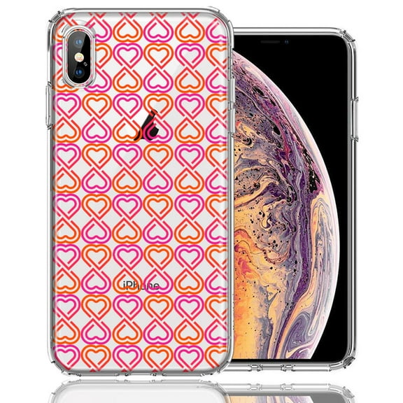 MUNDAZE For Apple iPhone XS/X Infinity Hearts Design Double Layer Phone Case Cover