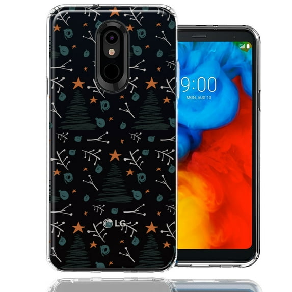 MUNDAZE For LG Aristo 2/3/K8 Holiday Christmas Trees Design Double Layer Phone Case Cover
