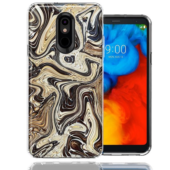 MUNDAZE For LG Aristo 2/3/Zone 4/Fortune 2/Risio 3/Tribute Dynasty/Empire Snake Abstract Design Double Layer Phone Case Cover