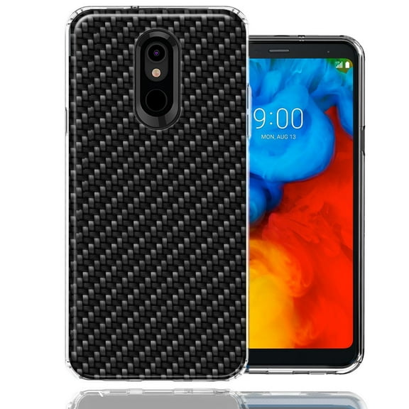 MUNDAZE For LG Aristo 4/Escape PLUS/Tribute Royal Carbon Fiber Look Double Layer Phone Case Cover