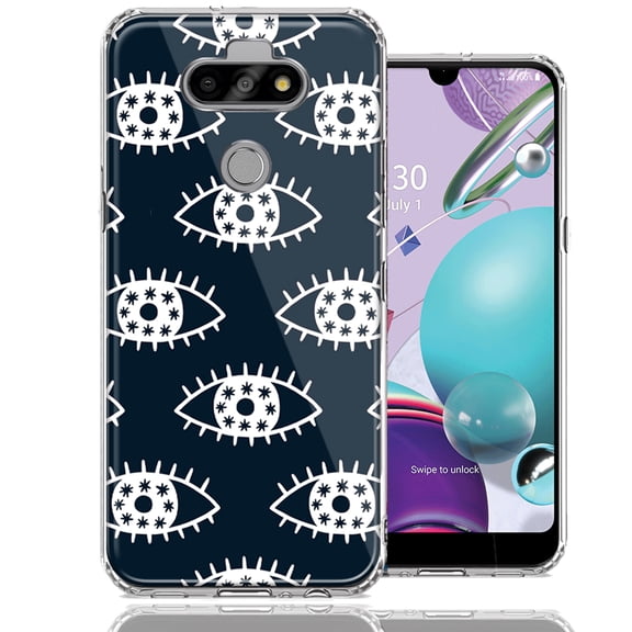 MUNDAZE For LG Aristo 5/K31/Fortune 3 Starry Evil Eyes Design Double Layer Phone Case Cover