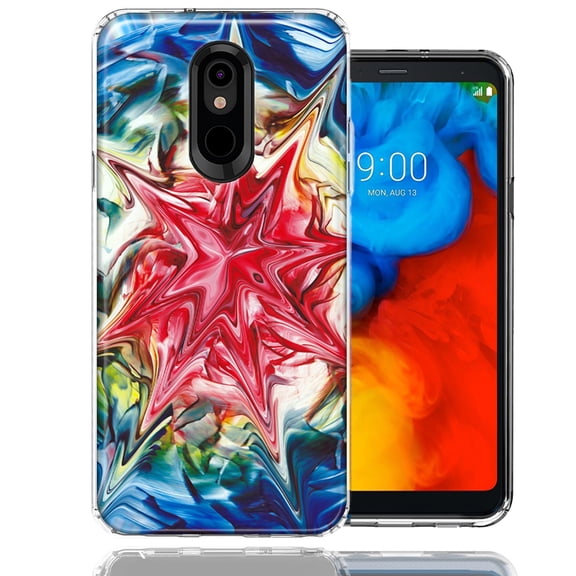 MUNDAZE For LG K40/Harmony 3 Tie Dye Abstract Design Double Layer Phone Case Cover