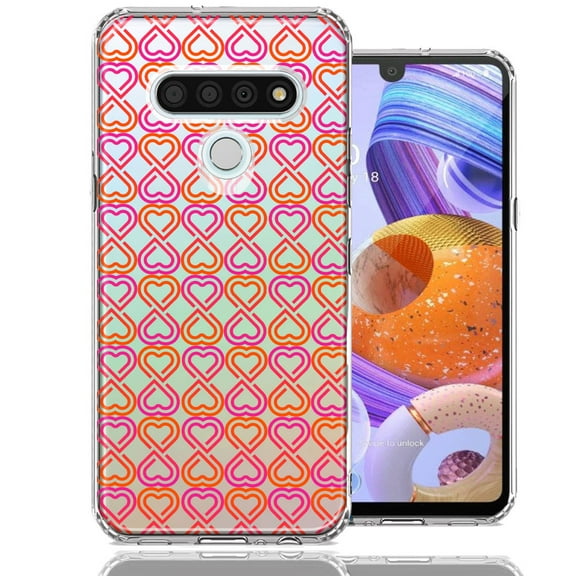 MUNDAZE For LG K51 Infinity Hearts Design Double Layer Phone Case Cover