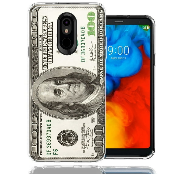 MUNDAZE For LG Stylo 4 Benjamin $100 Bill Design Double Layer Phone Case Cover