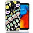 thumbnail image 1 of MUNDAZE For LG Stylo 5 70's Yin Yang Hippie Happy Peace Stars Design Double Layer Phone Case Cover, 1 of 3