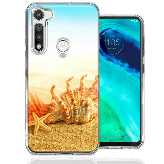 MUNDAZE For Motorola Moto G Fast Beach Shell Design Double Layer Phone Case Cover