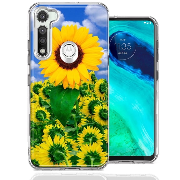 MUNDAZE For Motorola Moto G Fast Sunflowers Design Double Layer Phone Case Cover